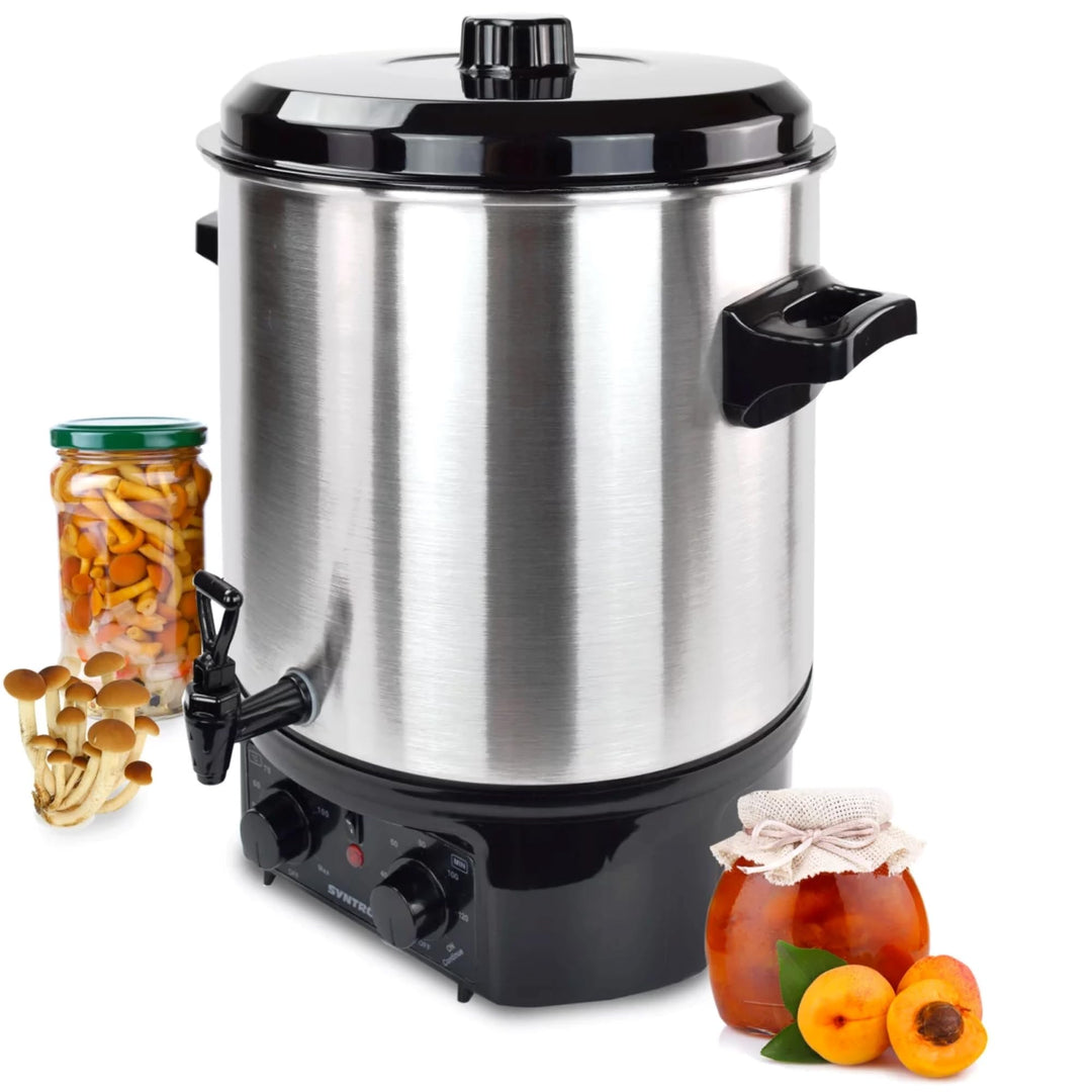 Syntrox Einkochautomat Glühweinkocher Vintel 27 Liter Edelstahl, Wasserkocher, Multikocher, Heisswas