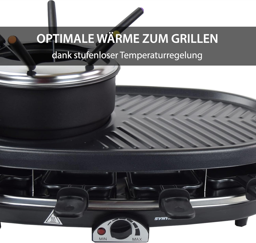 Syntrox Germany RAC-1500W-Appenzell Raclette-Fondue-Grill Syntrox Rundum Genuss Set mit viel Zubehör