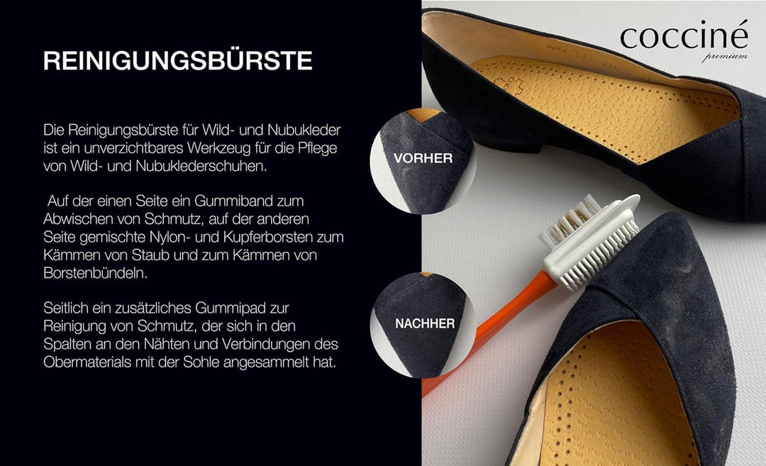 Cocciné - Universelles 3-in-1 Schuhpflege-Set, Reinigung von Schuhen, Imprägnierung von Schuhen, Dau