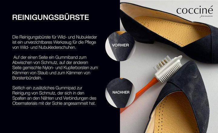 Cocciné - Universelles 3-in-1 Schuhpflege-Set, Reinigung von Schuhen, Imprägnierung von Schuhen, Dau