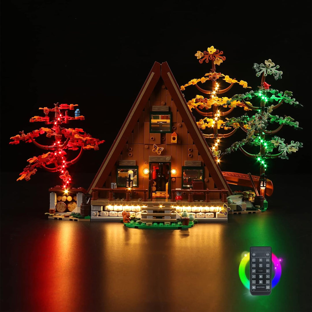 Fernbedienung Licht-Kit für Lego A-Frame Cabin, Led Beleuchtungs Set Kompatibel mit Lego 21338 Ideas
