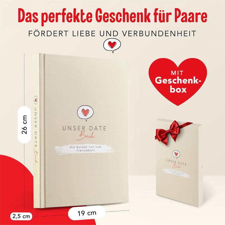 Unser Date Buch | 52 Date Ideen für Paare zum Freirubbeln | Bucket List für Pärchen | Jahrestag Gesc