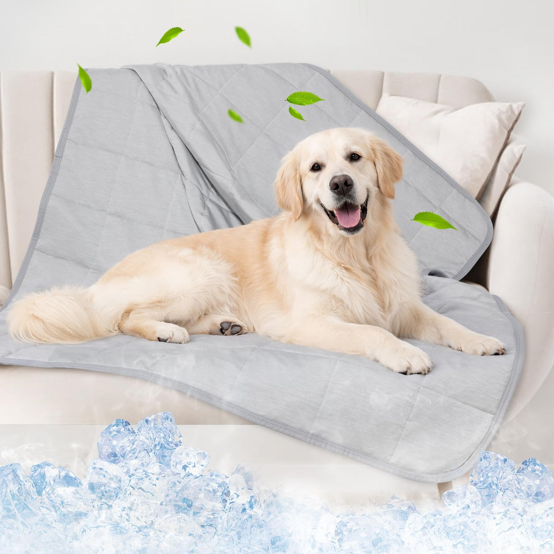 PICK FOR LIFE Kühlmatte Hund Selbstkühlend, 104x157cm Waschbar Kühldecke für Hund & Katzen, Ultrawei