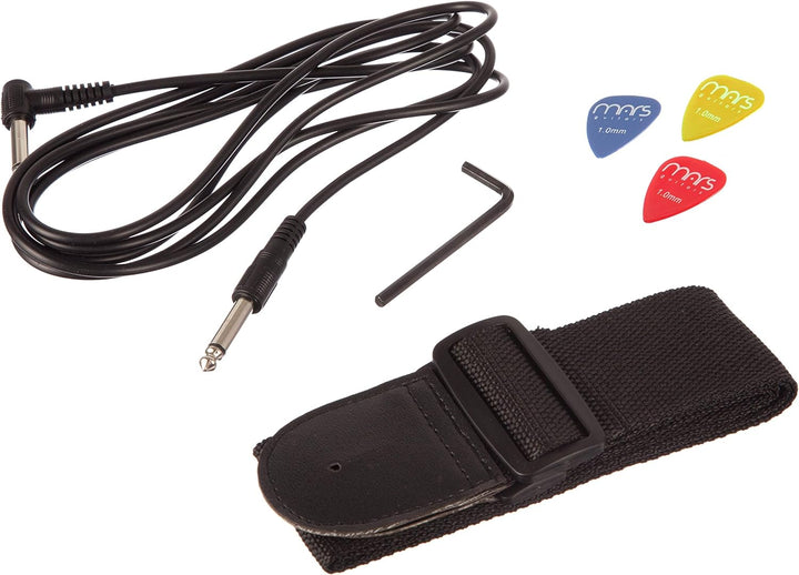 RockJam Full Size Electric Guitar Kit with 10-Watt Guitar Amp, Lessons, Strap, Gig Bag, Picks, Whamm