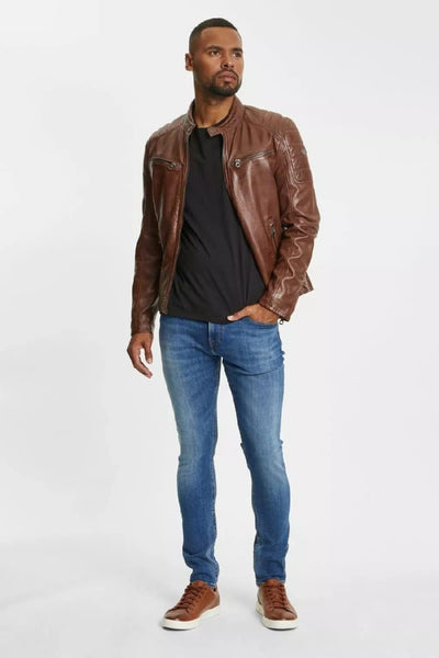 Gipsy GB Derry Laorv Männer Lederjacke schwarz Basics M Bio Cognac, M Bio Cognac