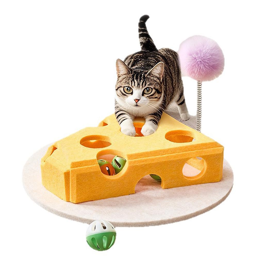 Katze interaktive Puzzle Spielzeug, Filz Labyrinth Katzenspielzeug Selbstbeschäftigung Ball mit Gloc