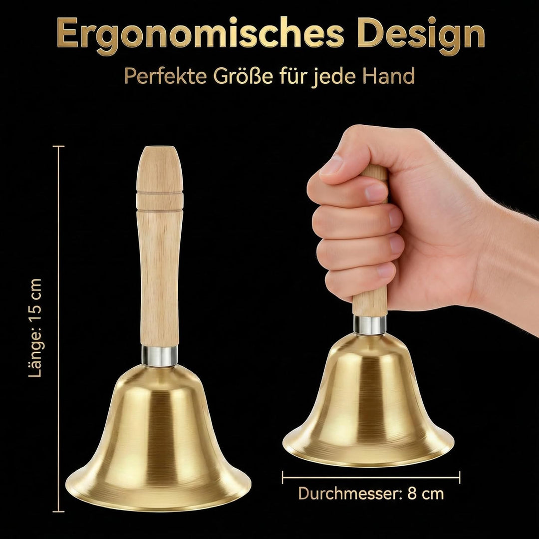 2er Set Hochwertiges Lauter Metallhandglocken Aus Messing Ideal für Festliche Anlässe Meditation Yog