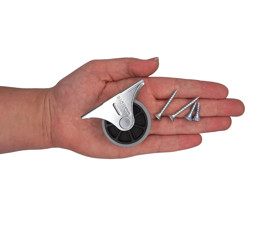 SKIR'CO (20 Stück) 40 mm Gummiräder, Möbelrollen, Bockrollen, nicht schwenkbar, Schrauben im Lieferu