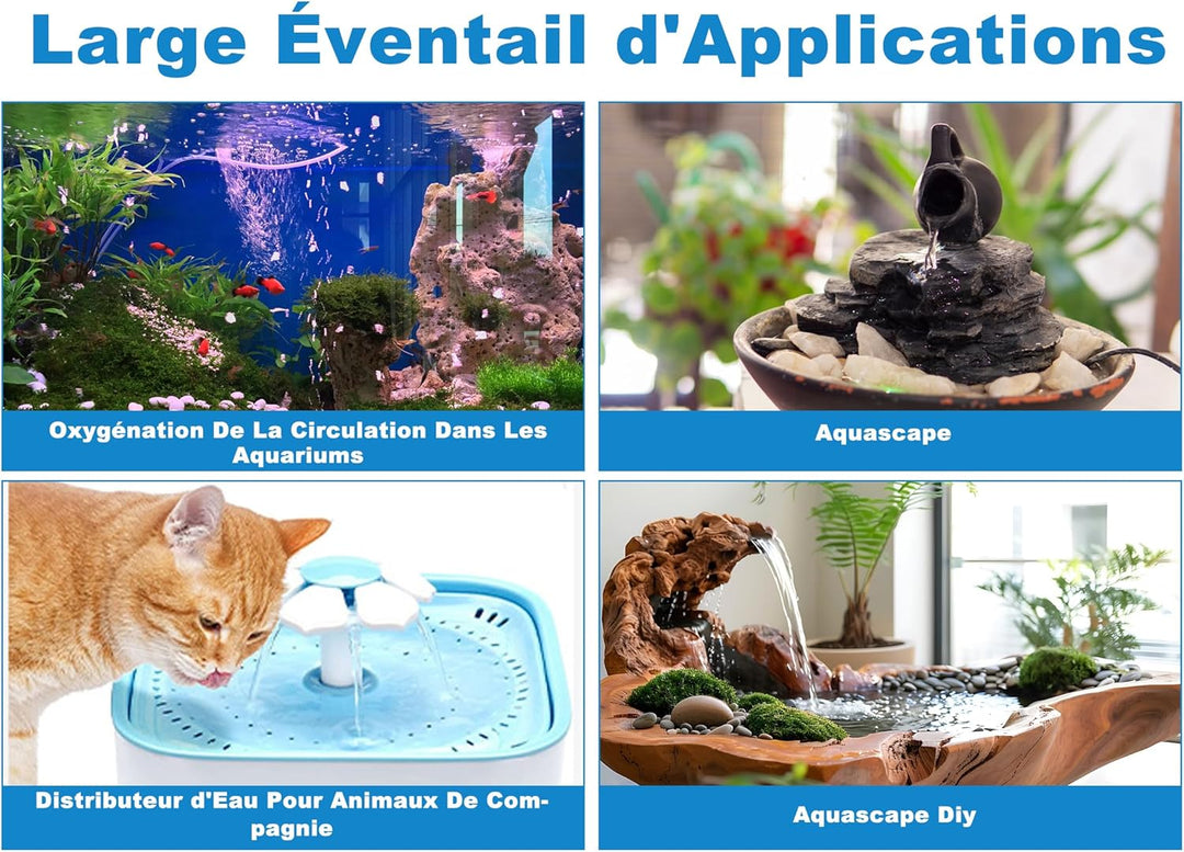 Superleise Ersatzpumpe für Katzen-Trinkbrunnen mit Einstellbarem Wasserdurchfluss, Universell Kompat