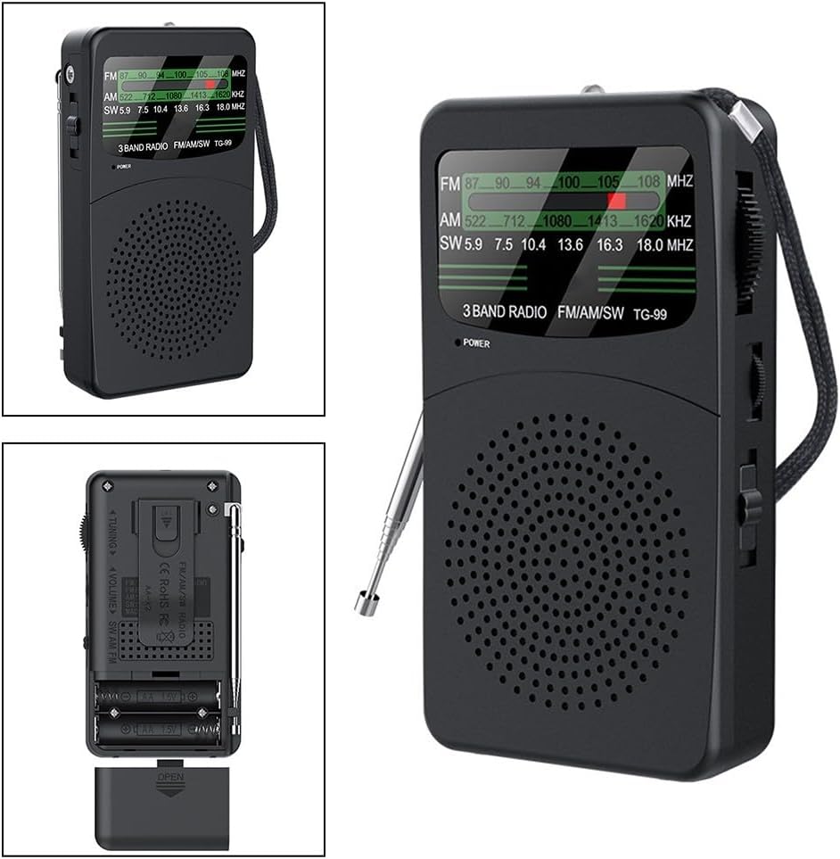 Radio, tragbares Digitalradio AM/FM/SW Radio, kompaktes Design mit leistungsstarkem 3-W-Lautsprecher