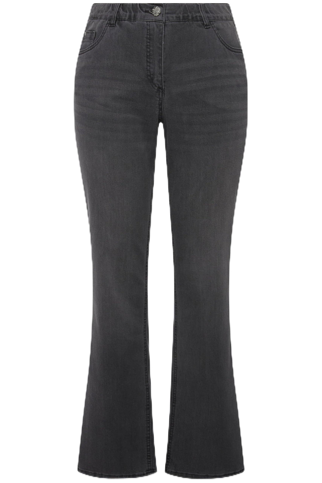 Ulla Popken Damen Bootcut-Jeans Hose 38W / 30L Hellgrau Denim, 38W / 30L Hellgrau Denim