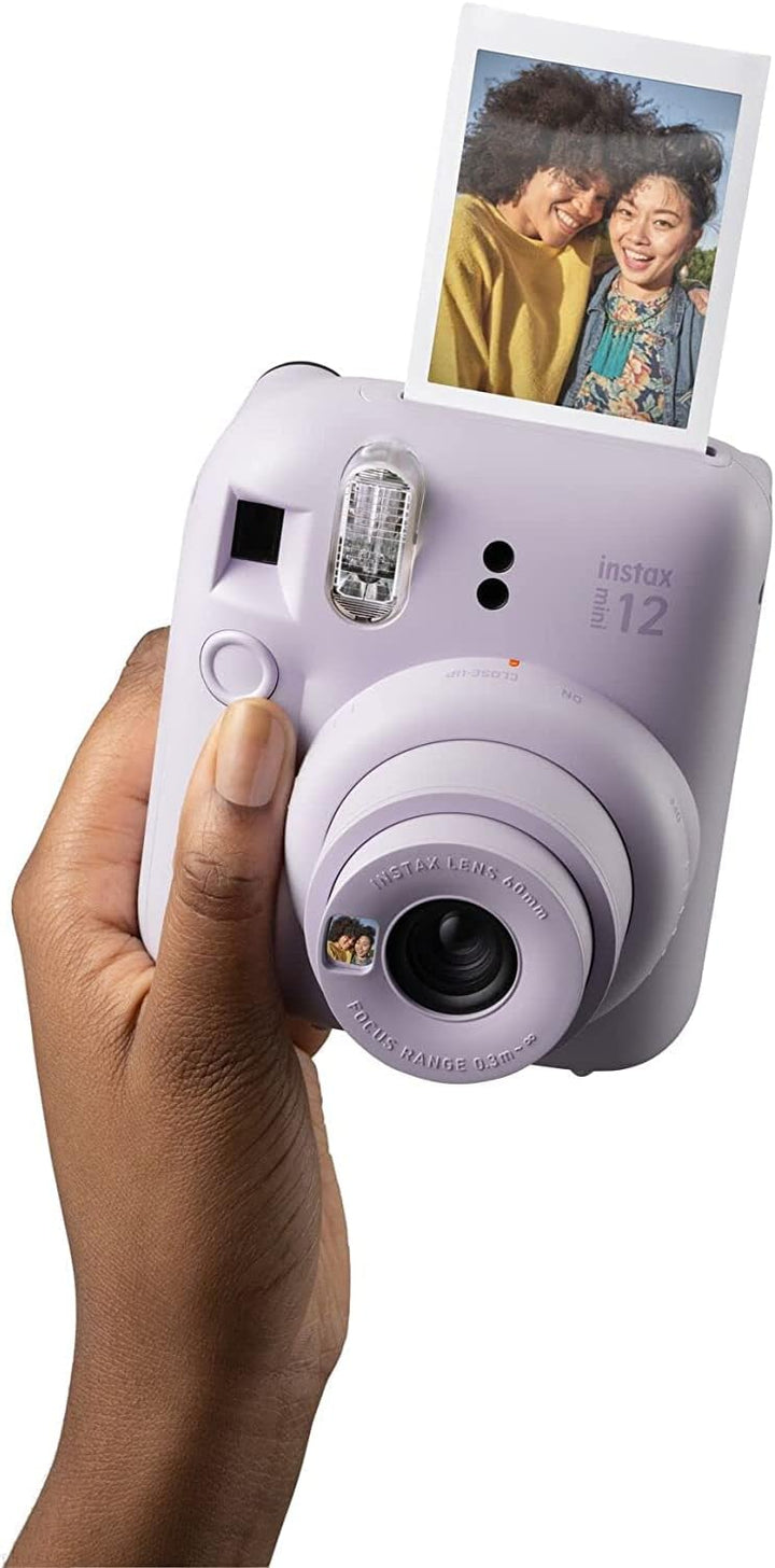 Fujifilm Instax Mini 12 Sofortbildkamera, Lila + 2er-Pack Film Kamera + 2er-Pack Filme fliederfarben