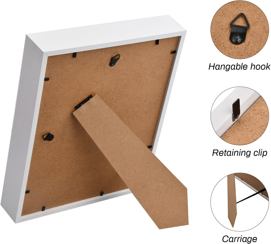 3D Bilderrahmen zum Befüllen A4, Schattenbox Vitrine Rahmen, 3D Tief Objektrahmen mit Transparente A