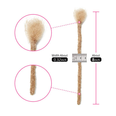 Permanent Echthaar Dreadlock Extensions 20 Stränge Handgemachte Crochet Real Hair Loc Extensions (8