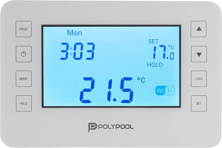 Poly Pool PP1471 Digitaler Thermostat, Smart, WLAN, programmierbar, LCD-Display mit 6 Programmierung