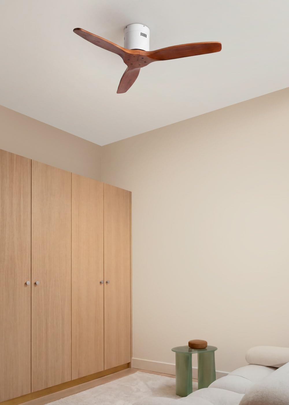 CREATE / WINDCALM NATURAL WOOD S/Deckenventilator Weiss Dunkelholzflügel mit WLAN und Fernbedienung