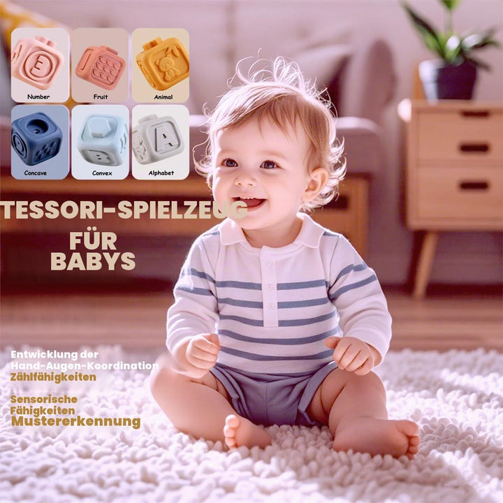 2-in-1 weiche Stapelblöcke und Ringe, Montessori-Sensorikspielzeug für Babys 6 12 18 Monate, Essenti