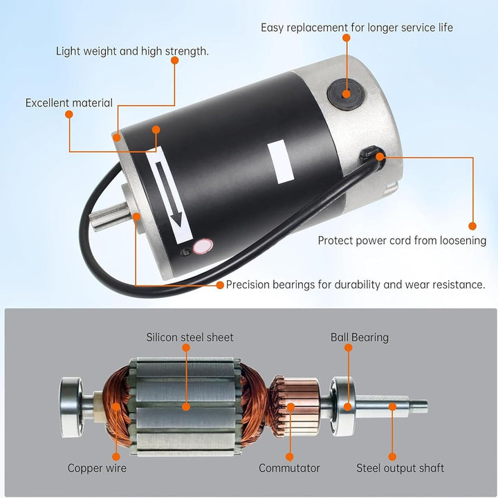 Generic Mini-Drehmaschinenmotor, 2,5 Nm, 1000 W, 4,5 A, Leistungsstarker Gleichstrom-Bürstenmotor fü