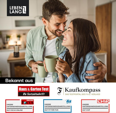 LEBENLANG 2in1 Milchaufschäumer Elektrisch & Kakaomaschine - 100% BPA-Frei & 4 Modi inkl.2x Ersatz S