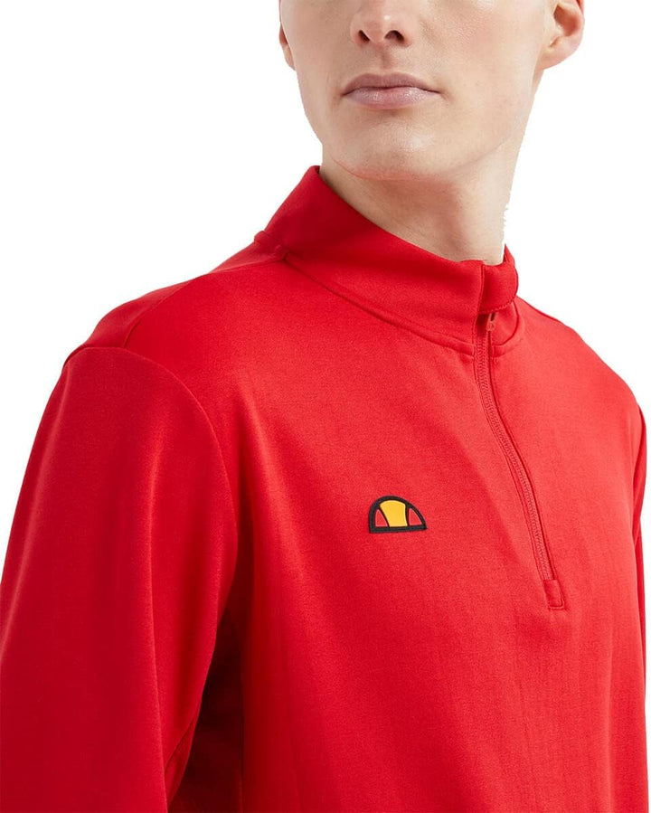 Ellesse Herren Rolbi Anti-Odour-Feuchtigkeitsdocht 1/2 Zip-Golf-Pullover L Rot, L Rot
