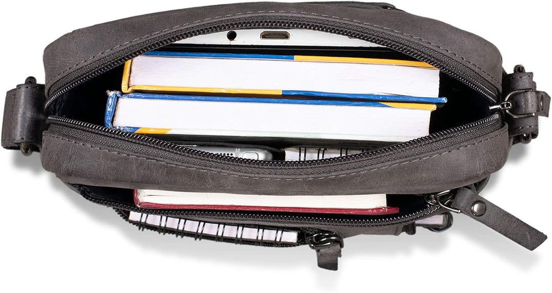 ROYALZ 'Dallas' Kleine Umhängetasche Herren Leder Vintage Look Echtleder Männer Ledertasche Mini Sch