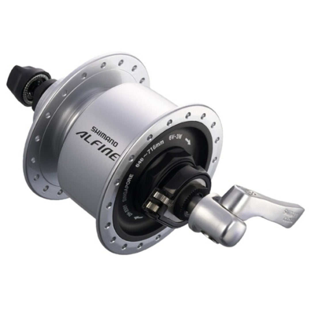 SHIMANO Front hub Dynamo Alfine DHS501 100mm 36 Holes Centerlock SNSP (Silver) silber, silber