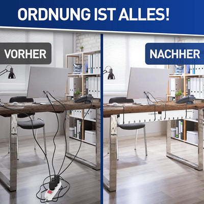 Königwerk Kabelkanal Schreibtisch fürs Kabel Management - Inkl. Zubehör - Tisch Kabelführung Kabelma