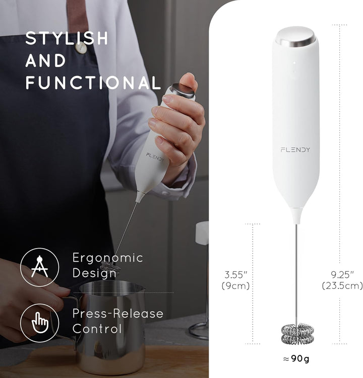 Wiederaufladbarer Hand Milchaufschäumer Stab, Aufschäumer Stab mit USB-C Ladehalterung, Mini Milchau