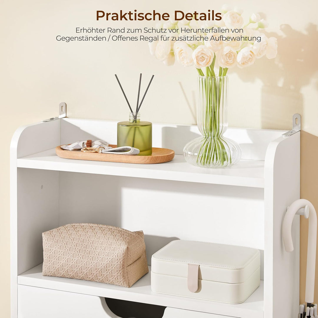 Yaheetech Schuhschrank 4 Klappen, Schuhkipper Schuhregal mit Offenen Fächern, Schuhablage Schmal für