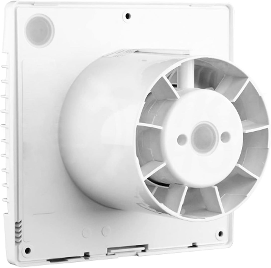 MKK Wohnraumventilator 100mm Wandmontage Lüfter Leise Badlüfter Weiss (Nachlauf), Nachlauf