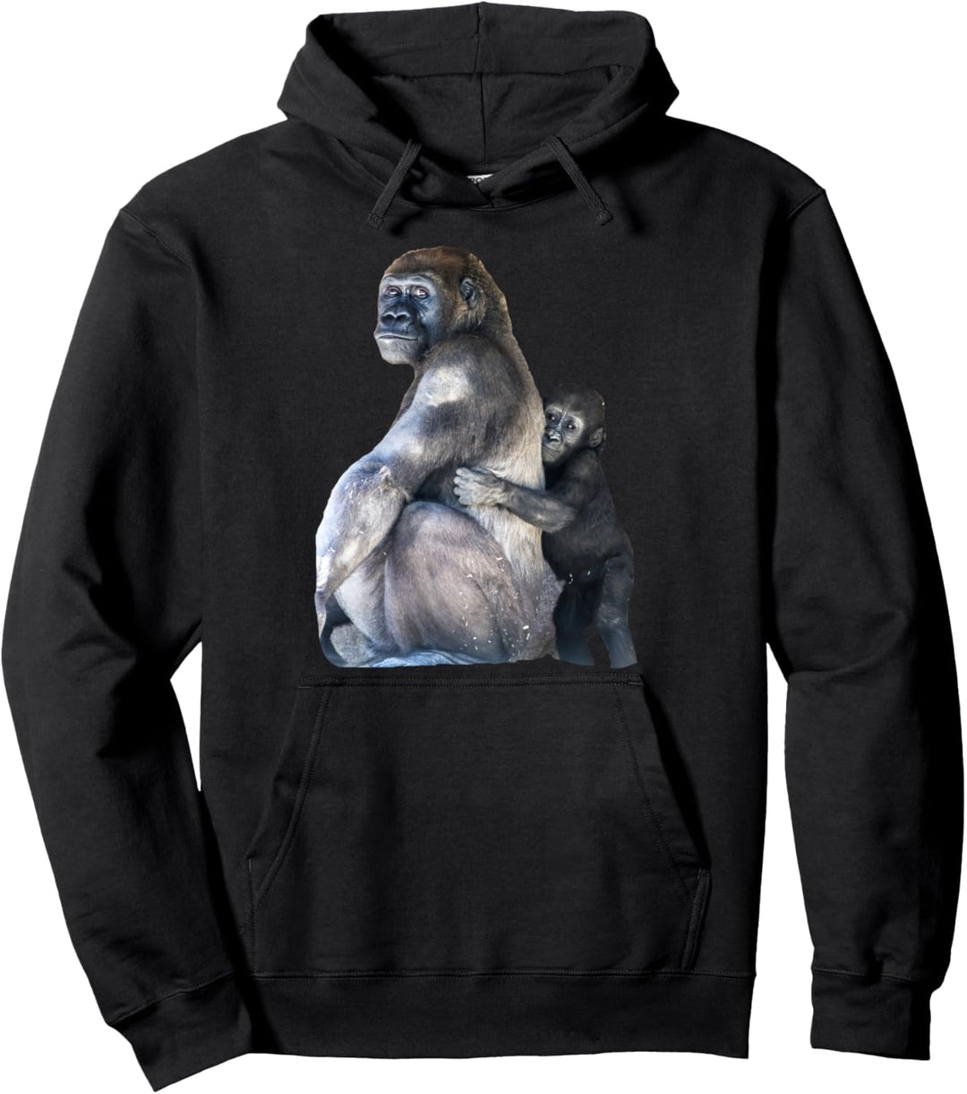 Gorilla T-Shirt mit Baby Gorilla Pullover Hoodie