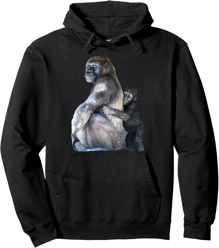 Gorilla T-Shirt mit Baby Gorilla Pullover Hoodie