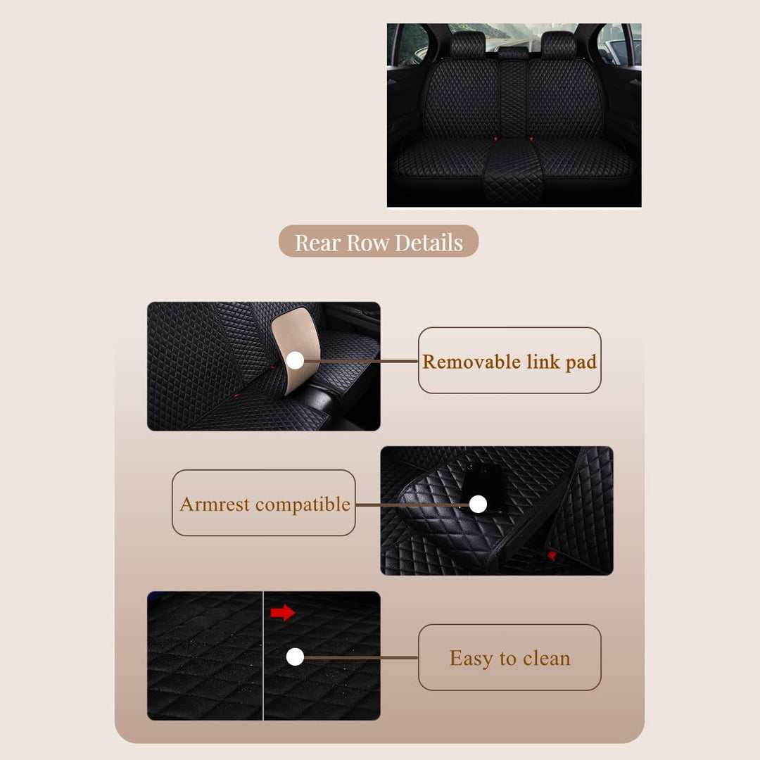 Red Rain Luxus-Autositzbezüge, Leder, für Vorder- und Rücksitz, mit Airbag-kompatibel, 9 Stück, Univ
