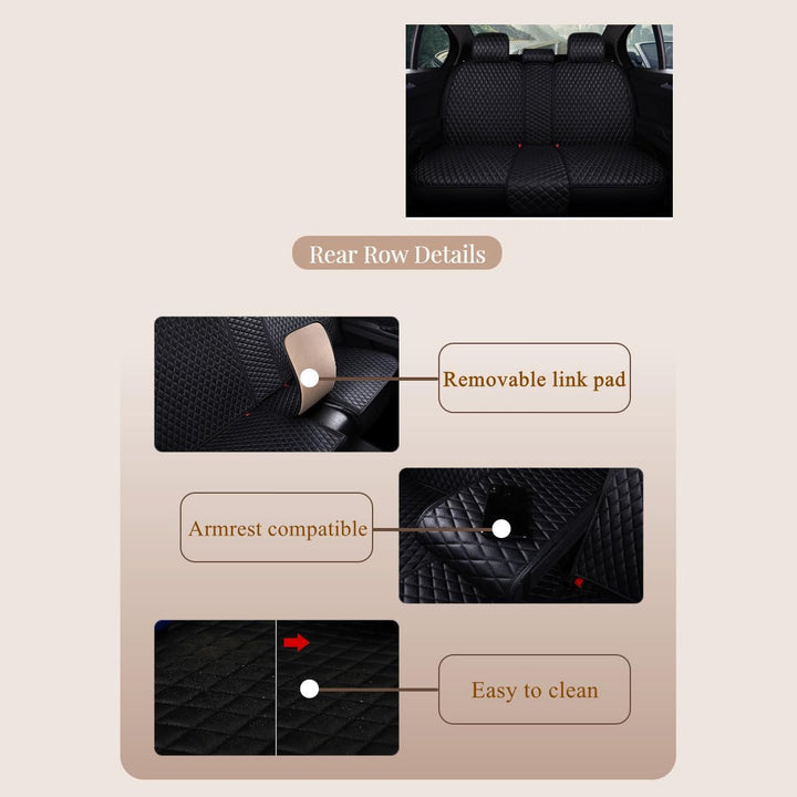 Red Rain Luxus-Autositzbezüge, Leder, für Vorder- und Rücksitz, mit Airbag-kompatibel, 9 Stück, Univ