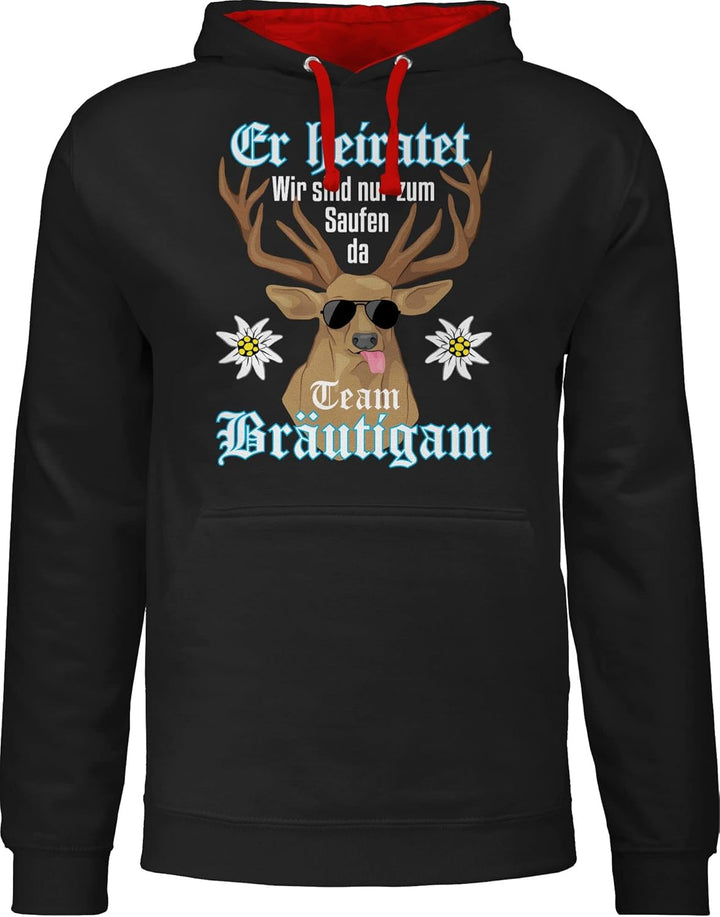 Pullover Herren Frauen Hoodie Kontrast zweifarbig - JGA Junggesellenabschied Männer - Team Bräutigam