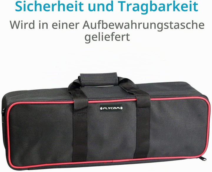 FLYCAM 5000 Videokamerastabilisator mit Komfortarm und Steadycam Weste + GRATIS Tischklemme | Stabil