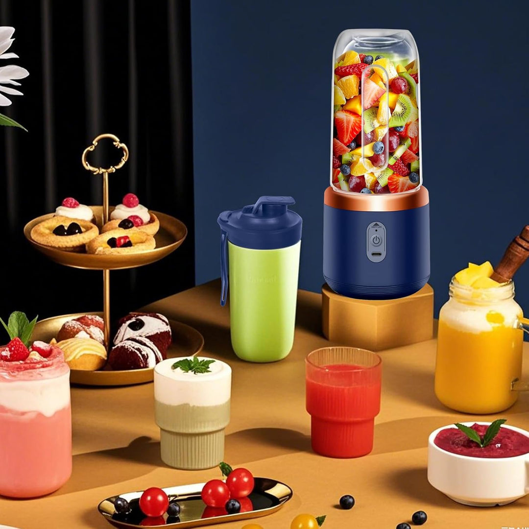 Tragbarer Mixer, 400ml Tragbarer Mixer Mini Blender mit 6-Klingen Edelstahl Klein Smoothie Maker to