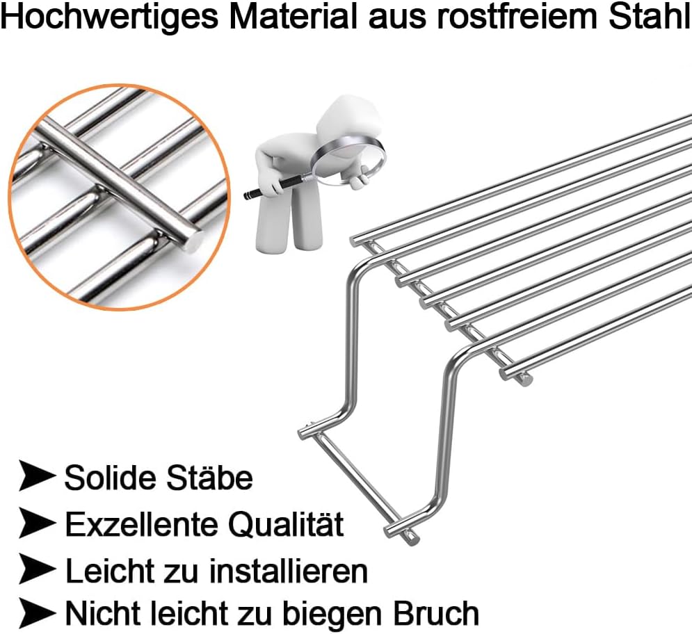 7641 Edelstahl Grill Warmhalterost für Weber Spirit 300 Series E310 E320 E330 S310 S320 S330 SP310 S