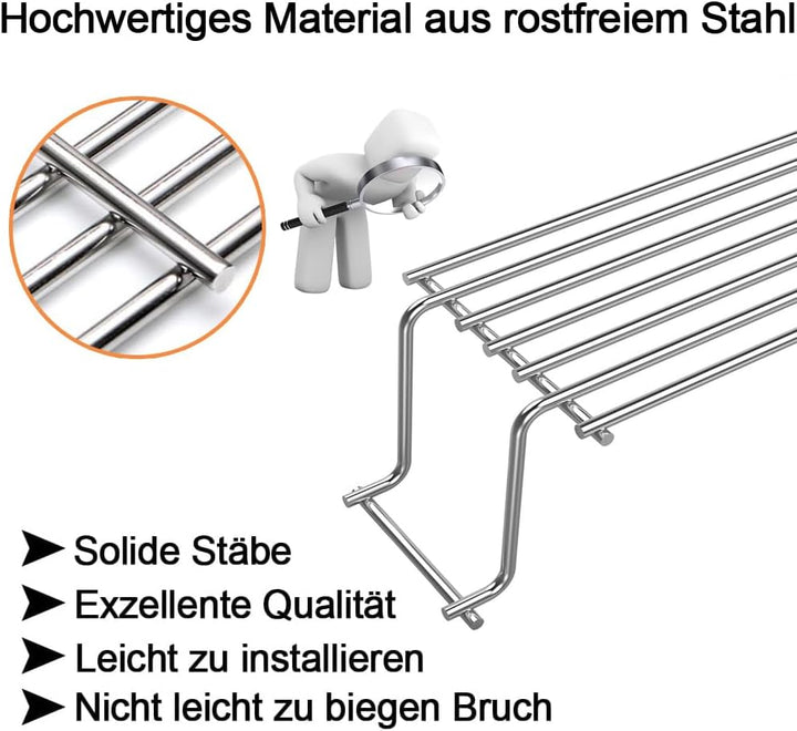 7641 Edelstahl Grill Warmhalterost für Weber Spirit 300 Series E310 E320 E330 S310 S320 S330 SP310 S
