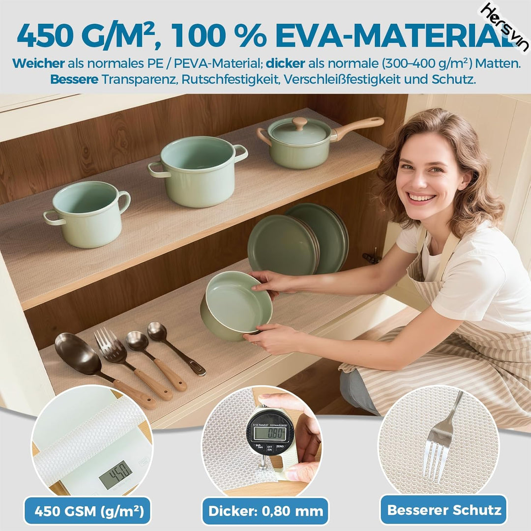 Hersvin Schubladenmatte 60cmx600cm Aufgewertetes Reines Eva Schrankpapier Schubladeneinlage Wasserfe