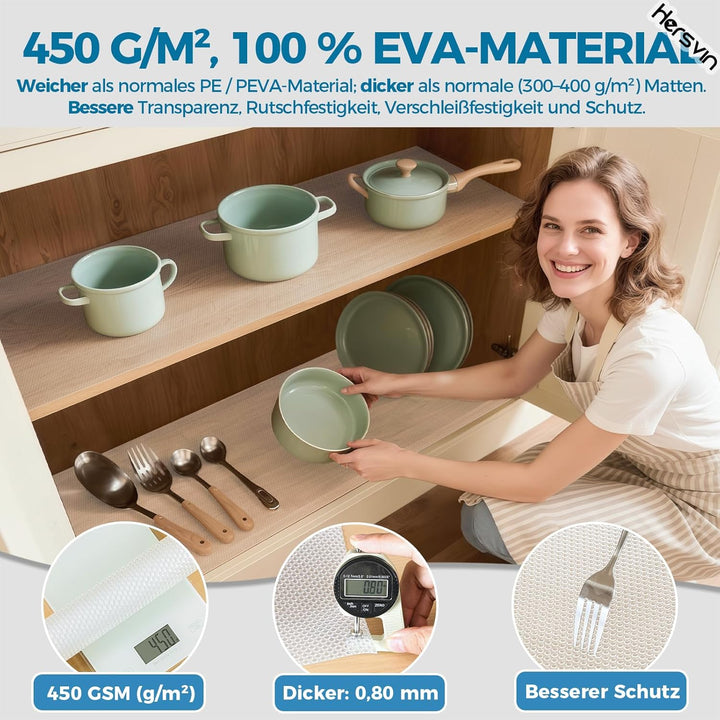 Hersvin Schubladenmatte 50cmx600cm Aufgewertetes Reines Eva Schrankpapier Schubladeneinlage Wasserfe