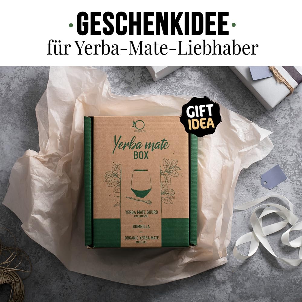 Origeens Mate Tee Set mit Mate Becher, Bombilla, und Bio Yerba Mate Tee | Design Mate Tee Becher aus