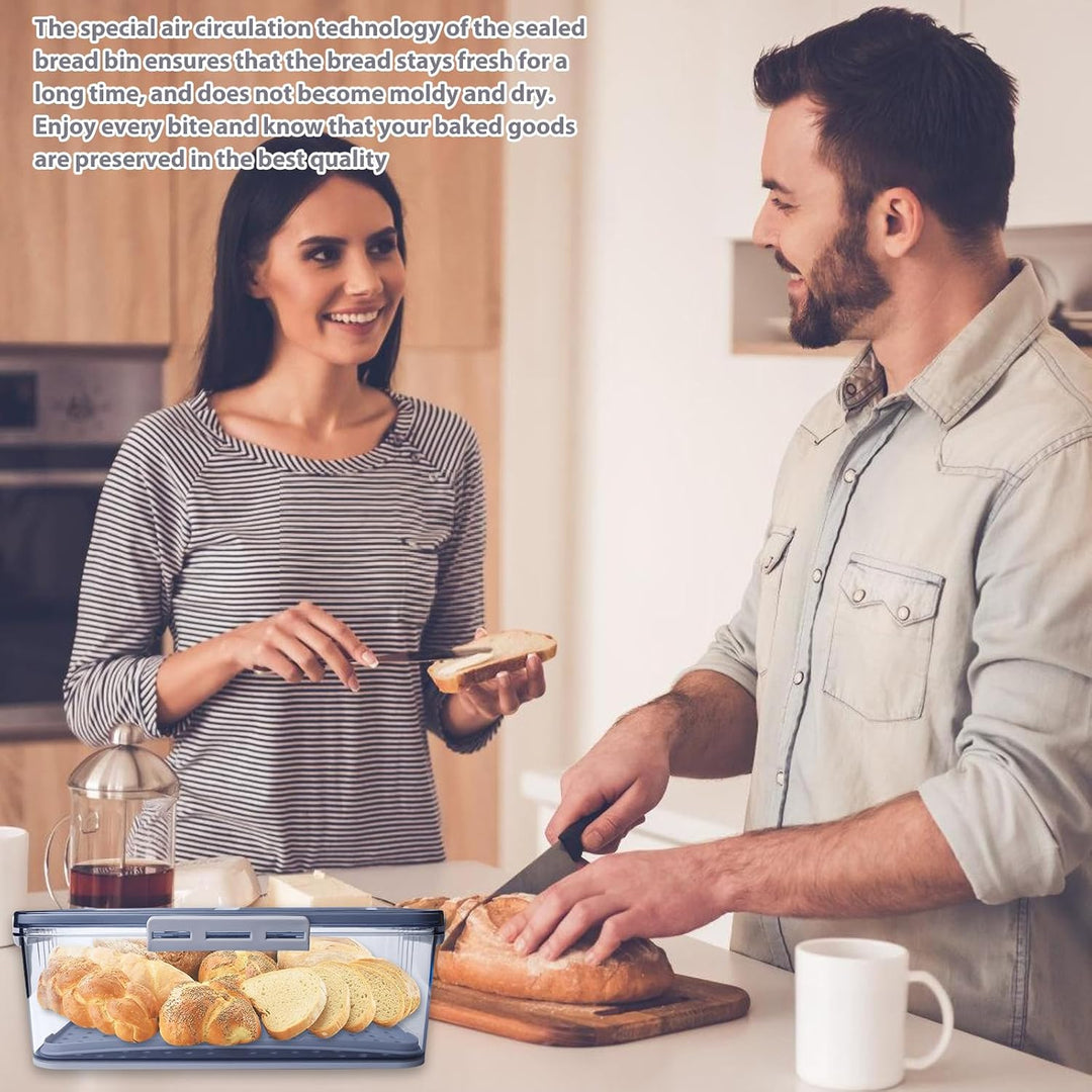 BAIFULAI Brotkasten Brotbox, Brot Aufbewahrungsbox, lebensmittelechtes PET-Material, Timing, Rutschf