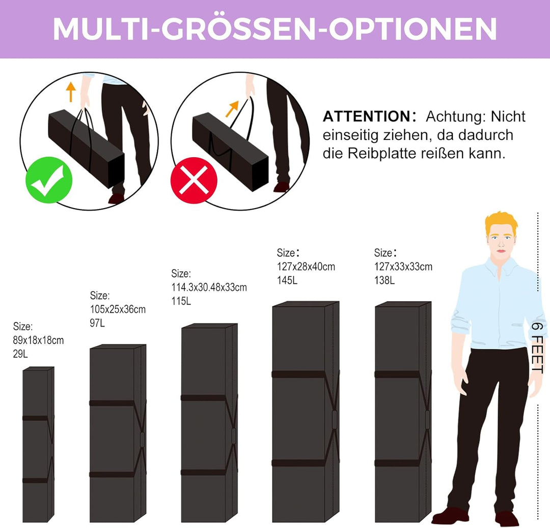 Babenest 115L Lange Reisetasche, Grosse Aufbewahrungstasche mit Upgrade Reissverschluss für Damen un