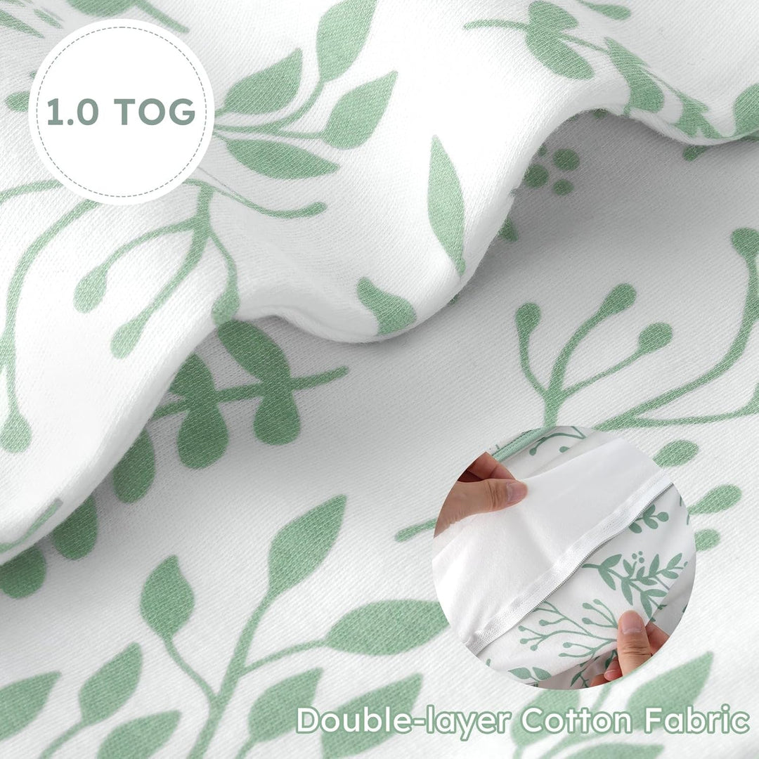 Yoofoss Schlafsack Baby Sommer 1.0 Tog - 2er Pack 100% Baumwolle Sommerschlafsack Herbst Babyschlafs