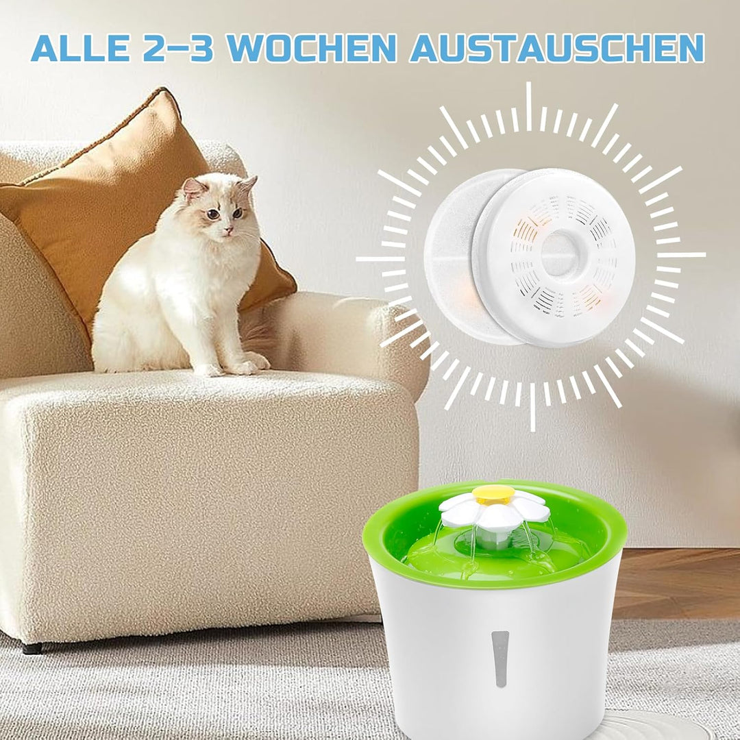 Katzenbrunnen Filter, 6 Stück Ersatzfilter für 3L Katzenbrunnen Aktivkohle und Ionenaustauschharz Fi