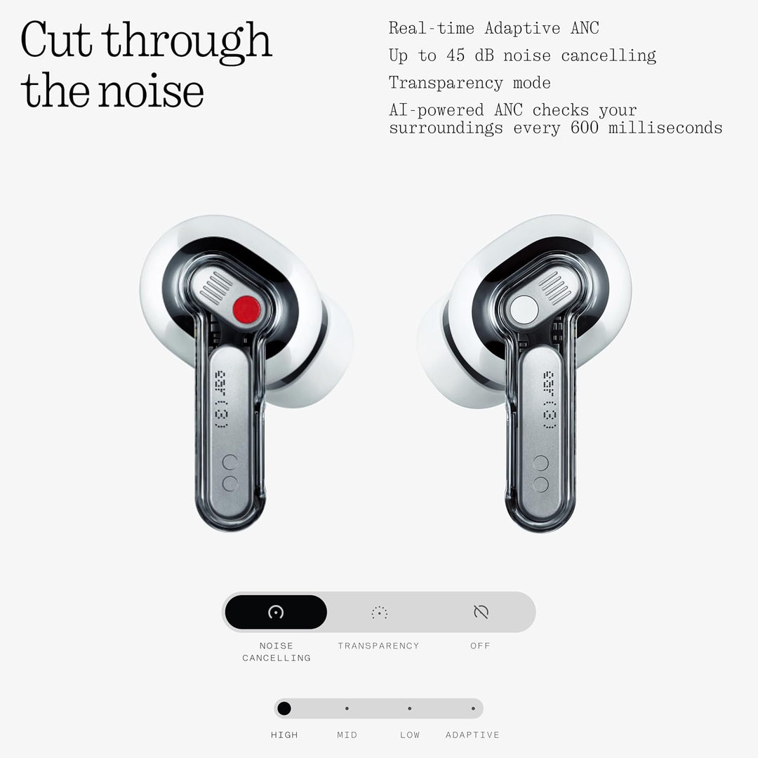 Nothing Ear (3) Kabellose In-Ear Kopfhörer, Adaptive Geräuschunterdrückung, LDAC Hi-Res Audio, Super