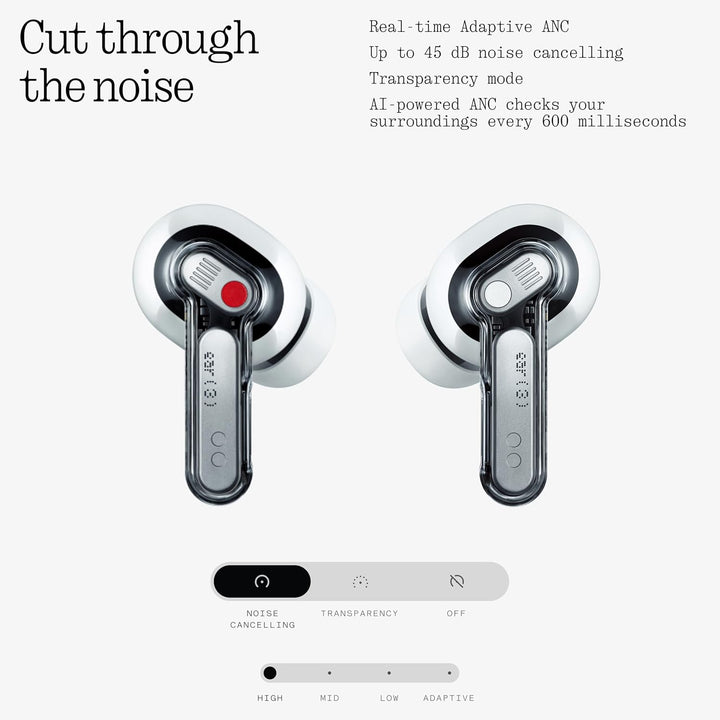 Nothing Ear (3) Kabellose In-Ear Kopfhörer, Adaptive Geräuschunterdrückung, LDAC Hi-Res Audio, Super