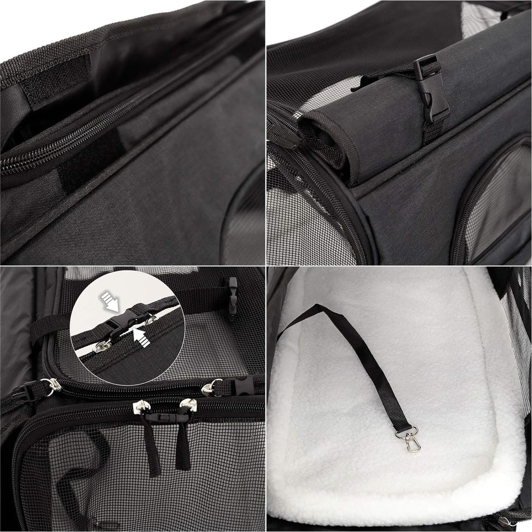 lionto Faltbare Hundetasche Hundebox Reisetasche für Haustiere Hundetransportbox Flugzeugtasche für