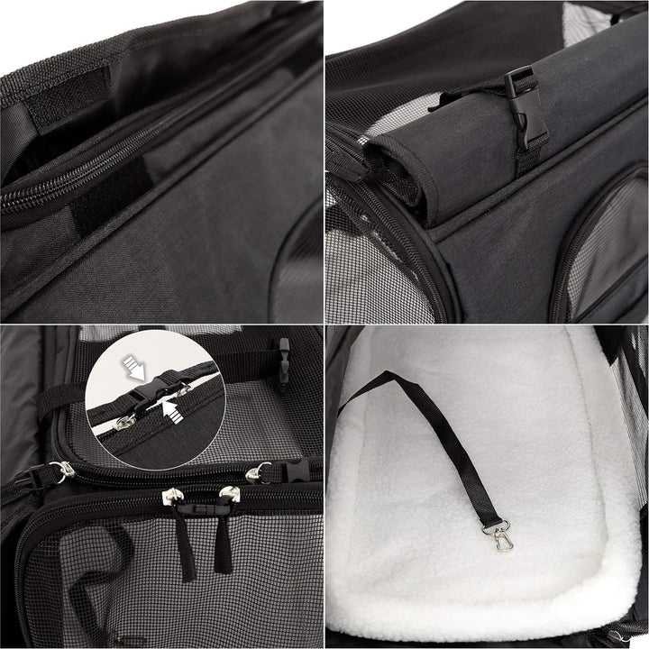 lionto Faltbare Hundetasche Hundebox Reisetasche für Haustiere Hundetransportbox Flugzeugtasche für
